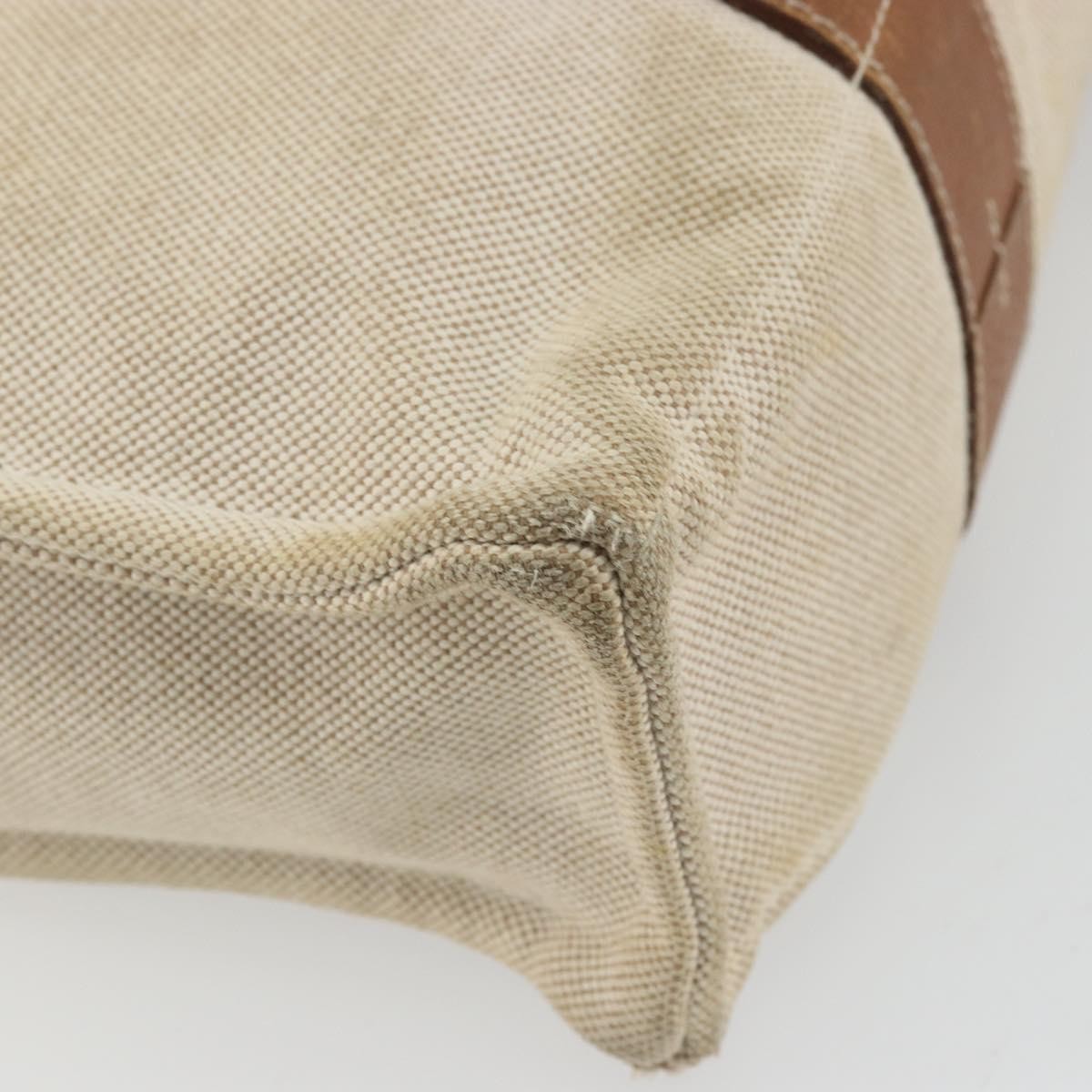 Hermès Hermès HERMES Sac Arne MM Hand Bag Canvas Beige Silver Authentic bs34423