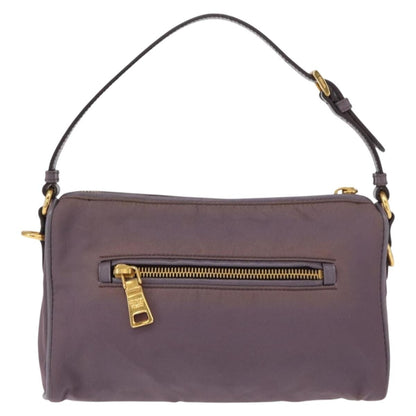 Prada PRADA Shoulder Bag Nylon Gold Purple Authentic 156015