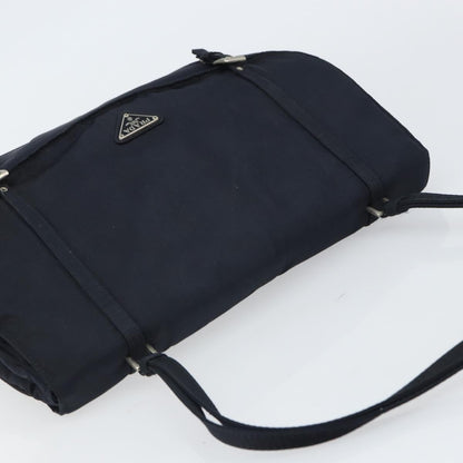Prada PRADA Shoulder Bag Nylon Navy Silver Authentic 162420
