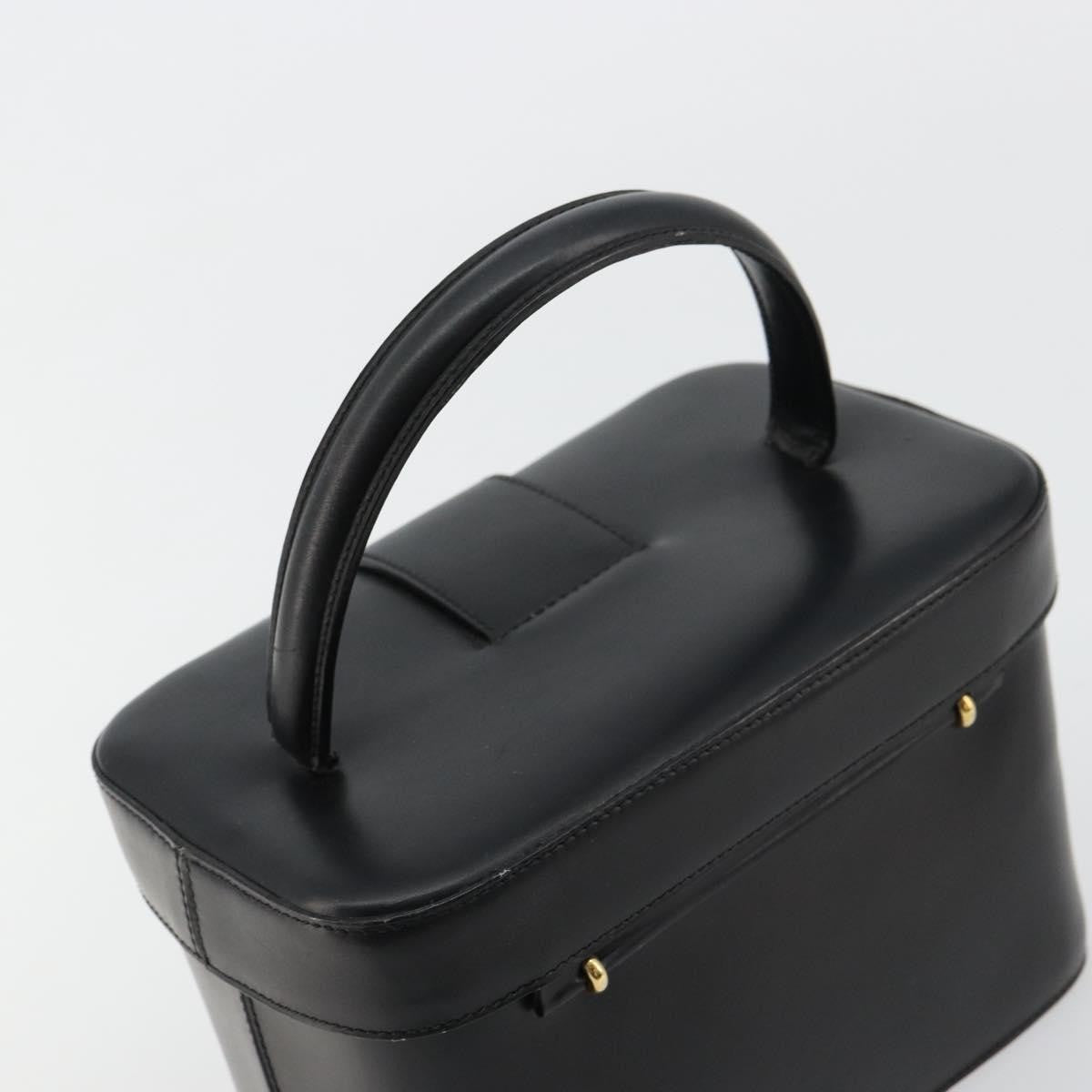 Celine CELINE Vanity Cosmetic Pouch Leather Black Gold Authentic 179213 Bag