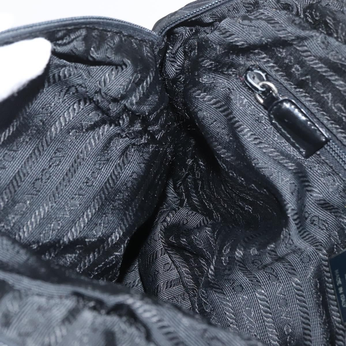 Prada PRADA Hand Bag Nylon Black Silver Authentic bs35154