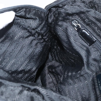 Prada PRADA Hand Bag Nylon Black Silver Authentic bs35154