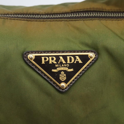 Prada PRADA Shoulder Bag Nylon Leather Khaki Gold Authentic 165173