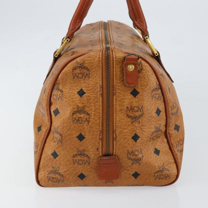 MCM MCM Logogram Vicetos Boston Bag PVC Leather Brown Gold Authentic gh1074