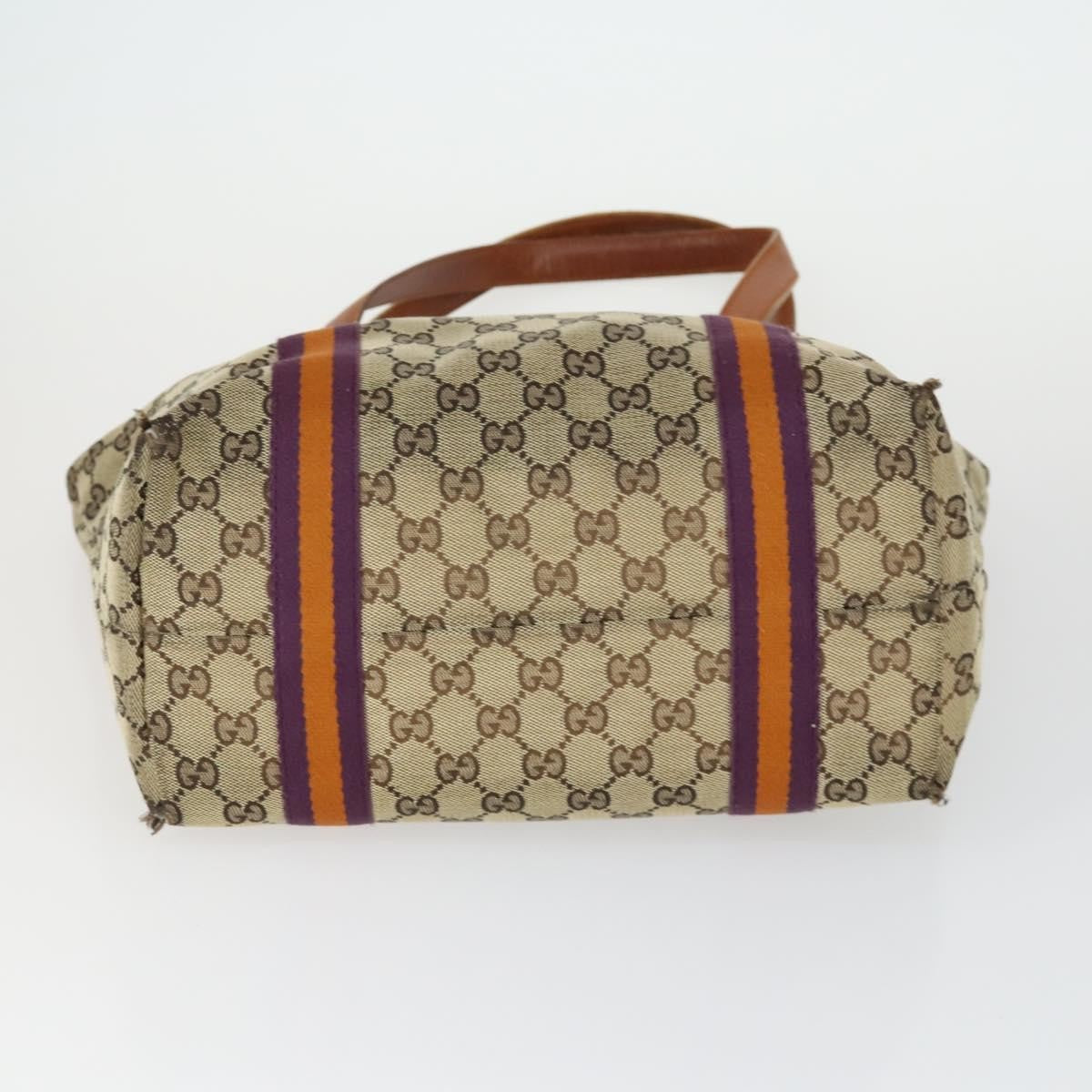 Gucci GUCCI GG Supreme Web Sherry Line Tote Bag PVC 5 Set Beige Red Authentic mr1849