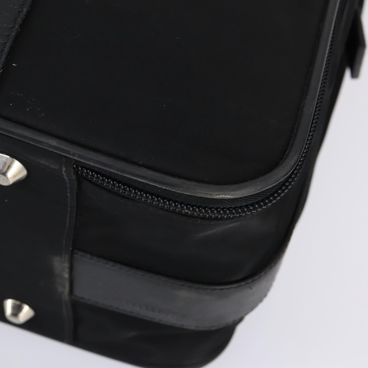 Prada PRADA Trunk Nylon Black Silver Authentic am9650 Bag
