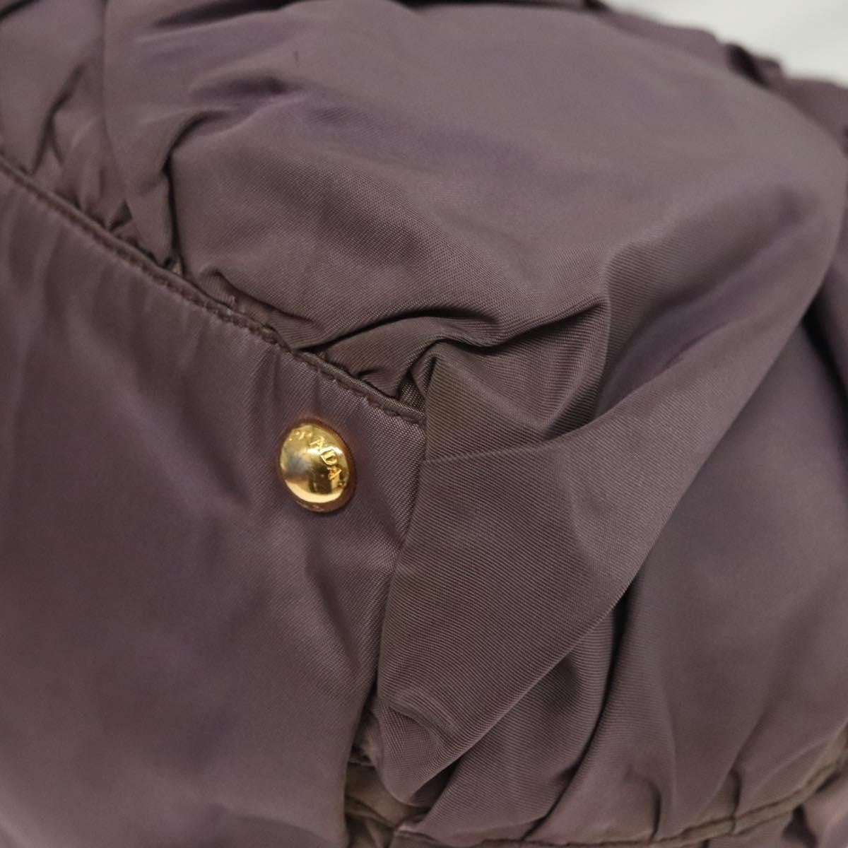 Prada PRADA Hand Bag Nylon Purple Gold Authentic 137586