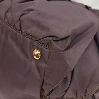 Prada PRADA Hand Bag Nylon Purple Gold Authentic 137586