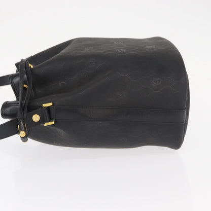 Dior Christian Dior Honeycomb Canvas Shoulder Bag PVC Black Gold Authentic 161139