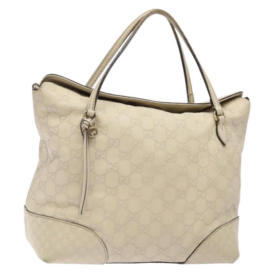 Gucci GUCCI GG Canvas Guccissima Hand Bag Leather White Gold 353120 Authentic bs29328