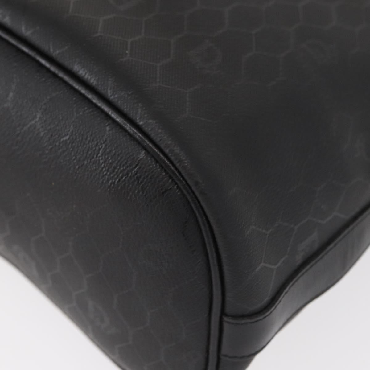Dior Christian Dior Honeycomb Canvas Shoulder Bag PVC Black Gold Authentic 161139