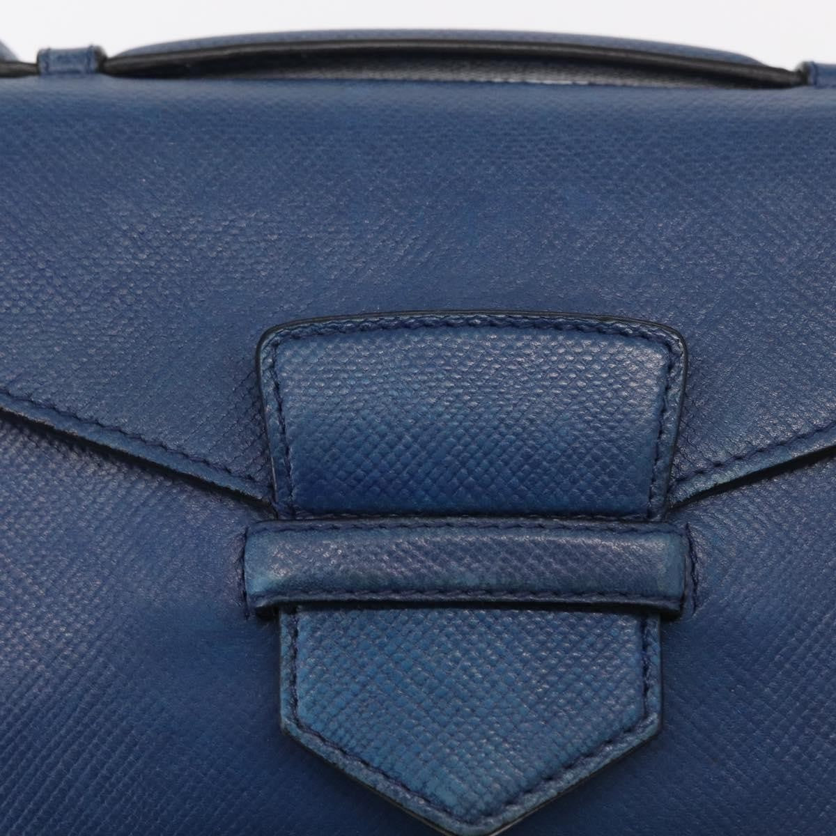 Prada PRADA Hand Bag Safiano leather 2way Blue Gold Authentic 163032