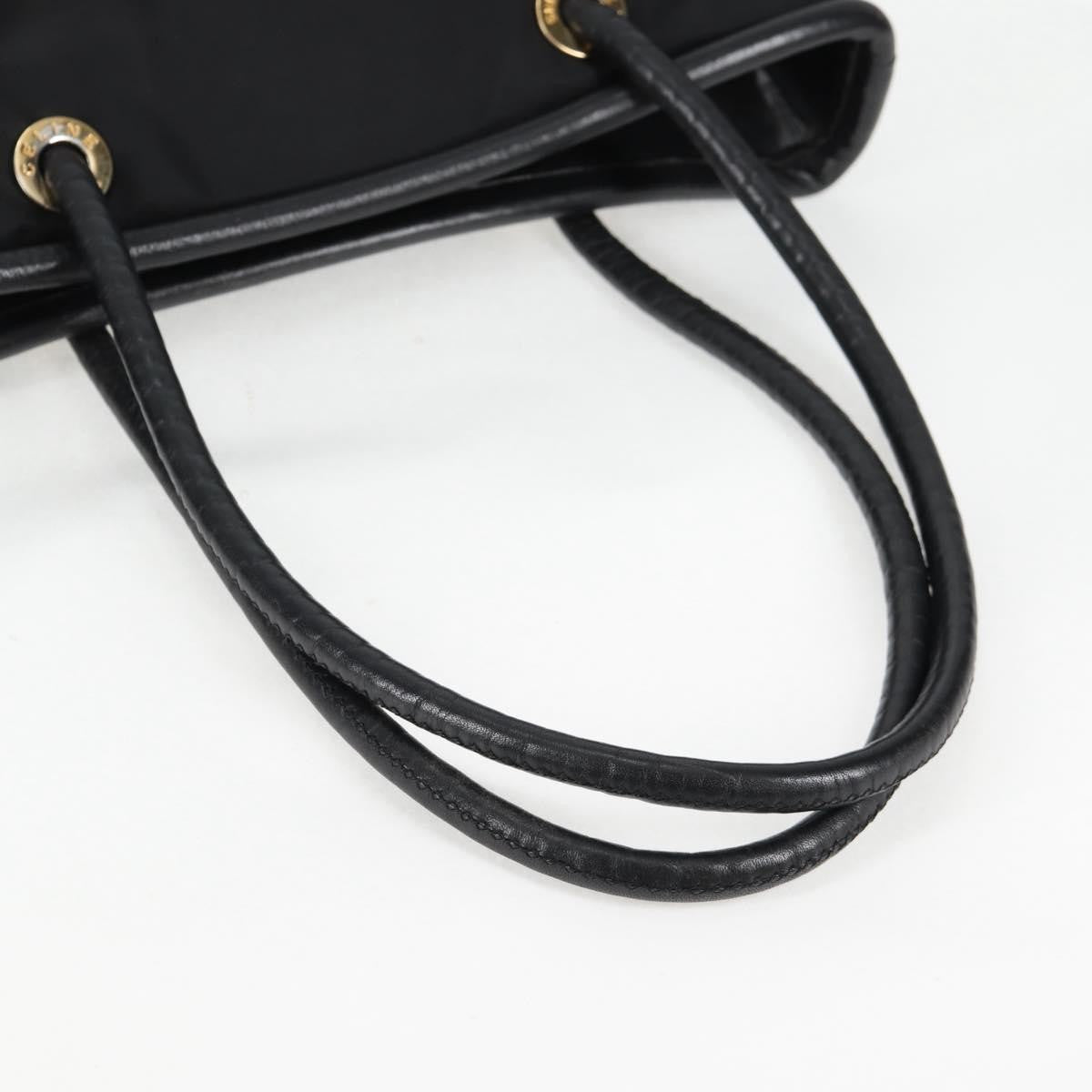 Celine CELINE Tote Bag Nylon Black Gold Authentic 136206