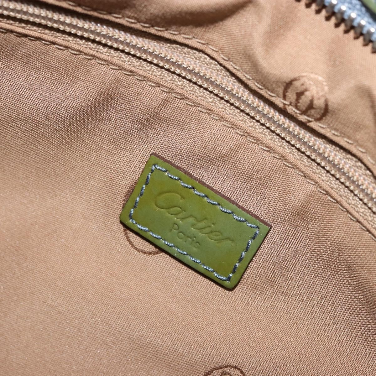 Cartier CARTIER Marcello Hand Bag Patent leather Green Silver Authentic bs34215