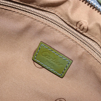 Cartier CARTIER Marcello Hand Bag Patent leather Green Silver Authentic bs34215