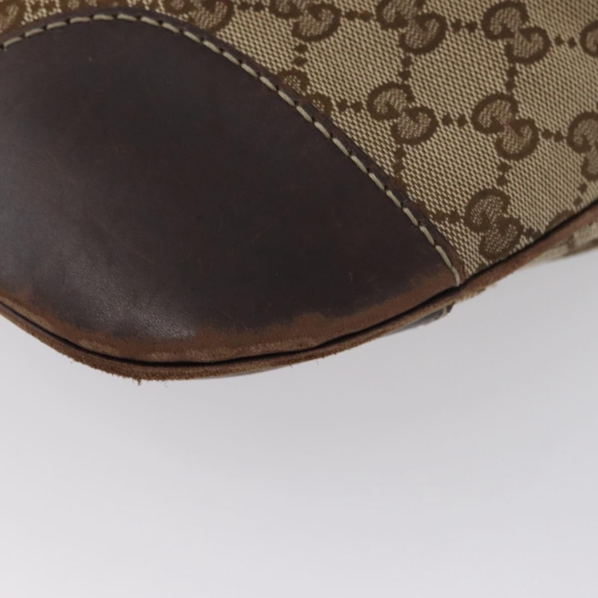 Gucci GUCCI GG Canvas Shoulder Bag Beige Gold 257072 Authentic gh1853