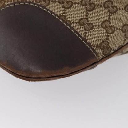 Gucci GUCCI GG Canvas Shoulder Bag Beige Gold 257072 Authentic gh1853
