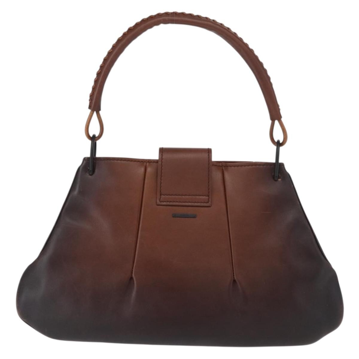 Gucci GUCCI Shoulder Bag Leather Brown 105374 Authentic 156795