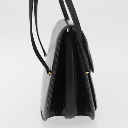 Gucci GUCCI Hand Bag Leather Black Gold Authentic ep14155