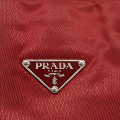 Prada PRADA Hand Bag Nylon Red Silver Authentic 170383