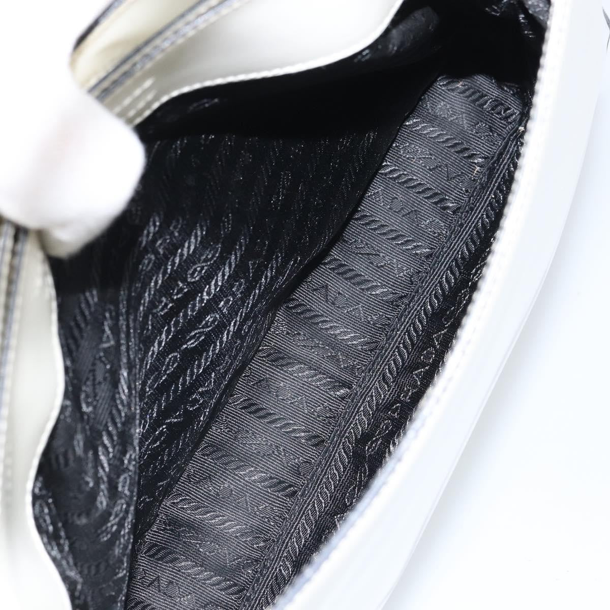 Prada PRADA Shoulder Bag Patent leather White Silver Authentic 162846