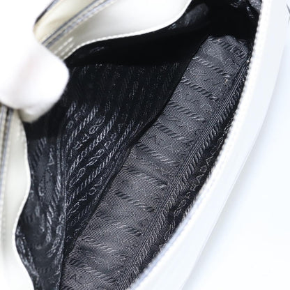 Prada PRADA Shoulder Bag Patent leather White Silver Authentic 162846
