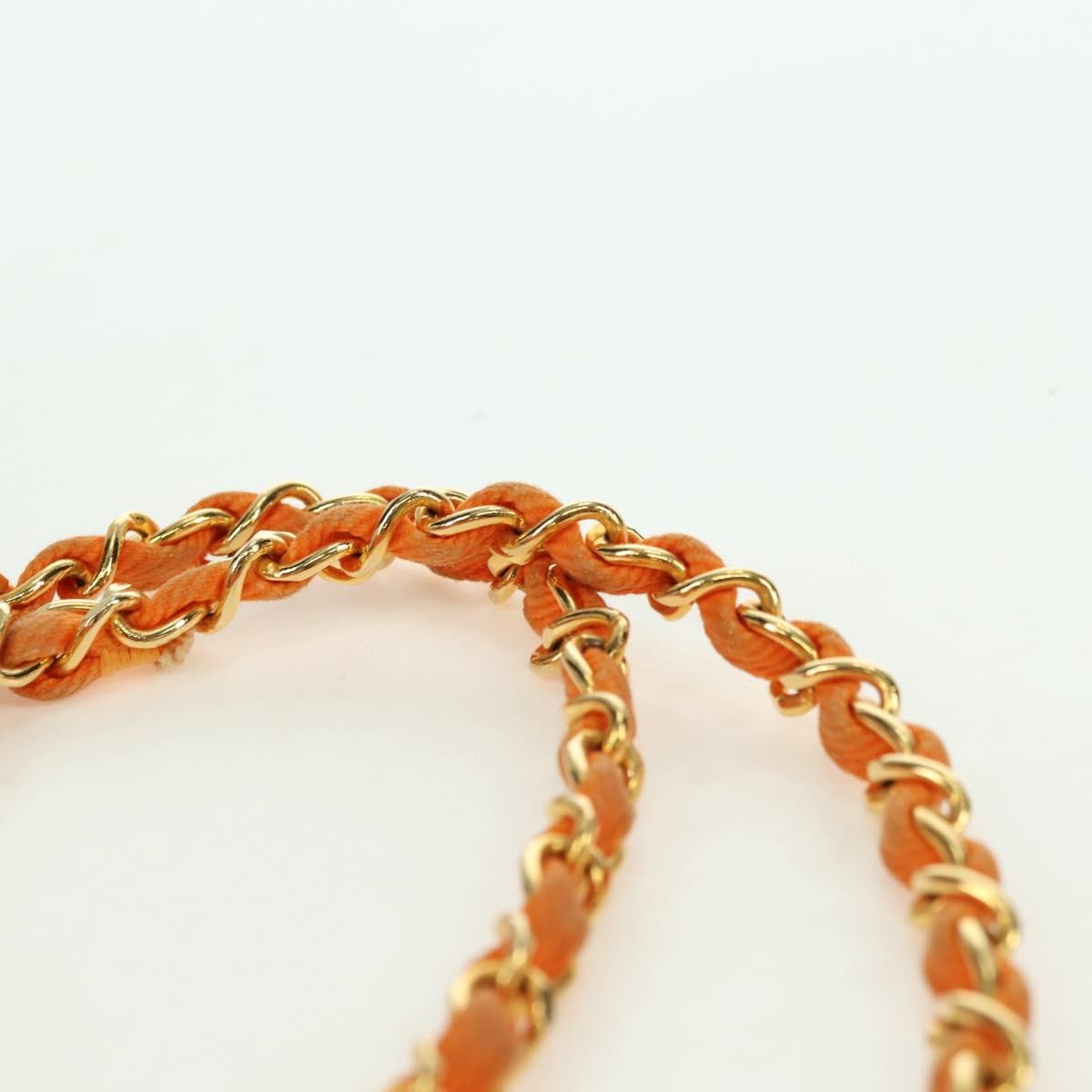 Chanel CHANEL Matelasse 25 Chain Shoulder Bag Corduroy Orange Gold CC Authentic 179800V