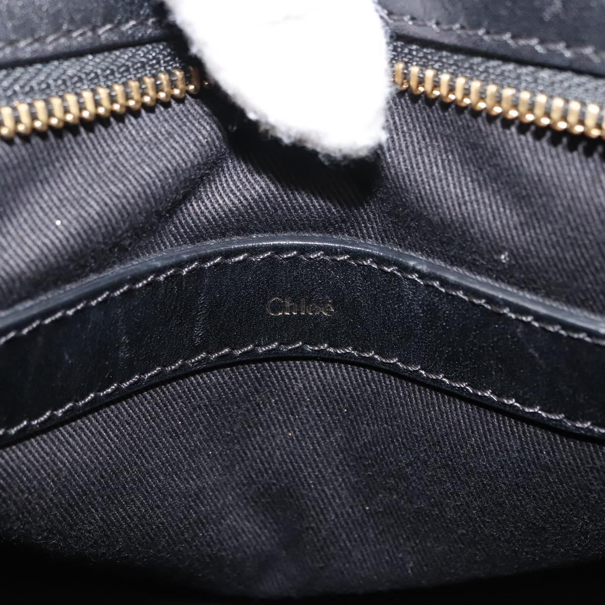 Chloé Chloé Chloe Little Alice Hand Bag Leather 2way White Gold Authentic am9323