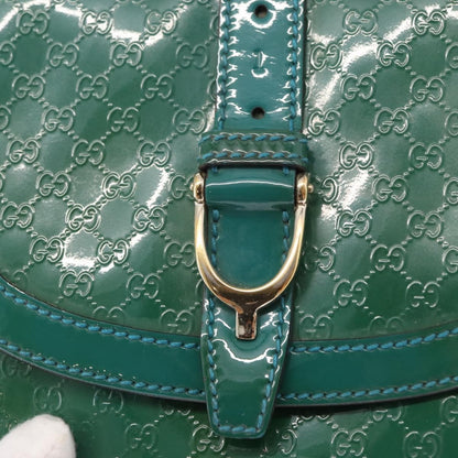 Gucci GUCCI Micro GG Canvas Shoulder Bag Enamel Outlet Turquoise Blue Gold Authentic ka641