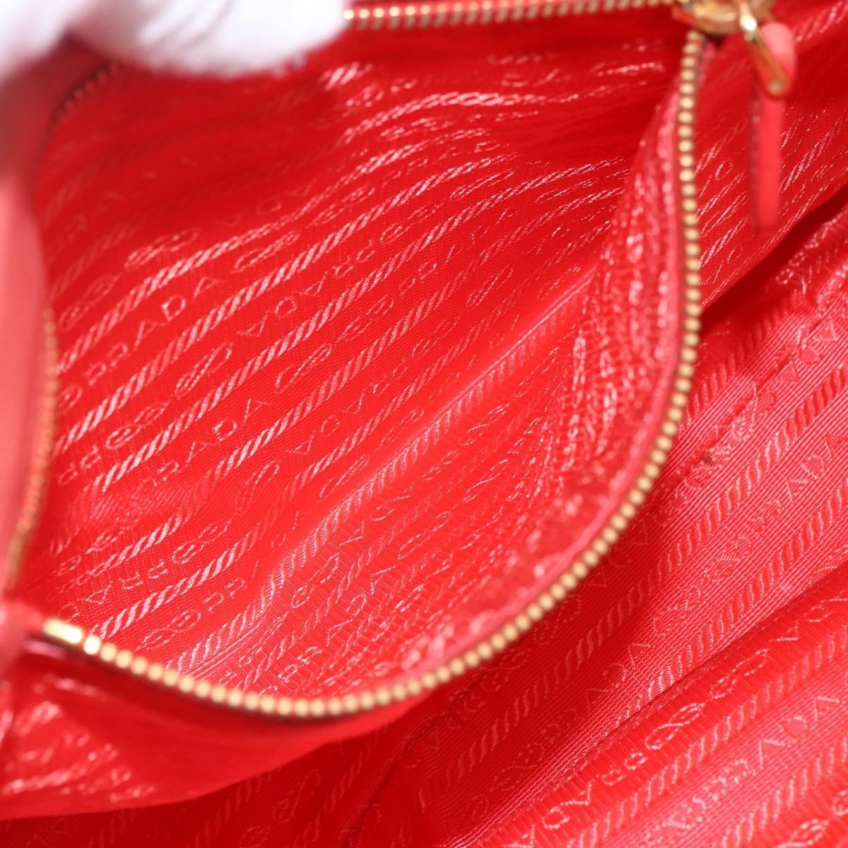 Prada PRADA Hand Bag Nylon 2way Red Gold Authentic 164691