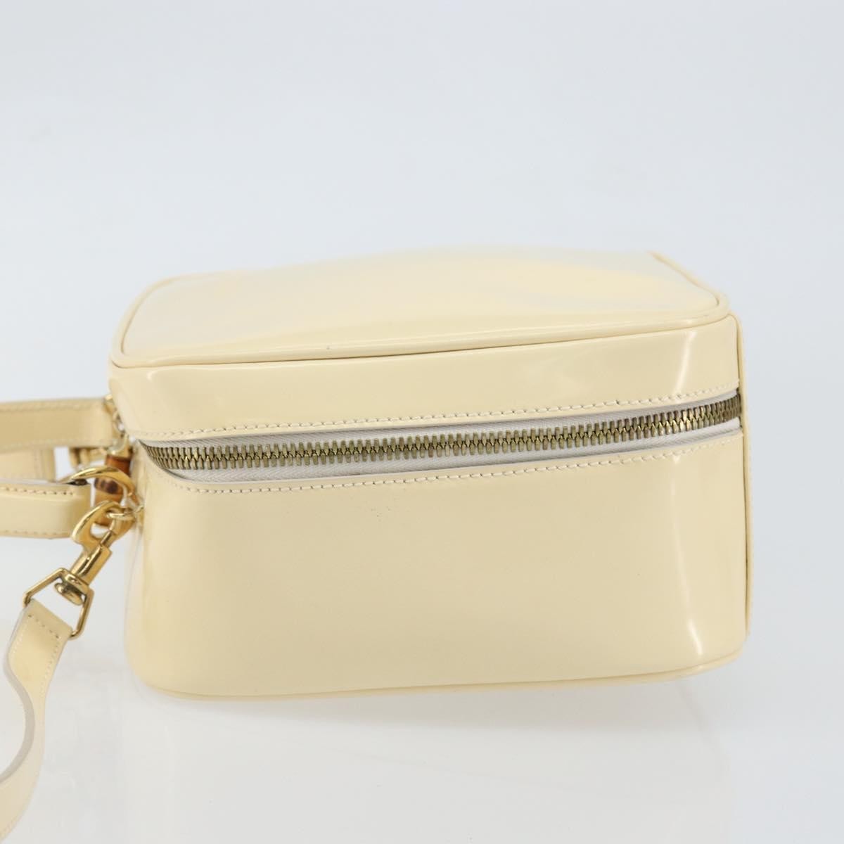 Gucci GUCCI Bamboo Hand Bag Enamel 2way Outlet White Gold 000 270 0323 Authentic 147500