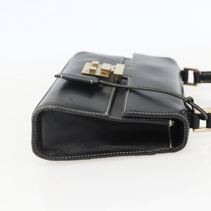 Gucci GUCCI Shoulder Bag Leather Black Gold 001 4214 Authentic 148566