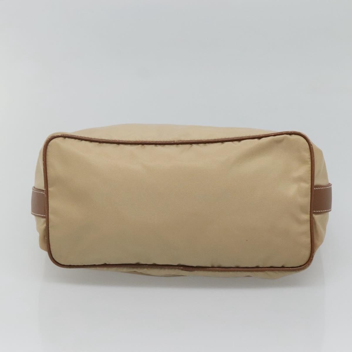 Prada PRADA Shoulder Bag Nylon Beige Silver Authentic 120393