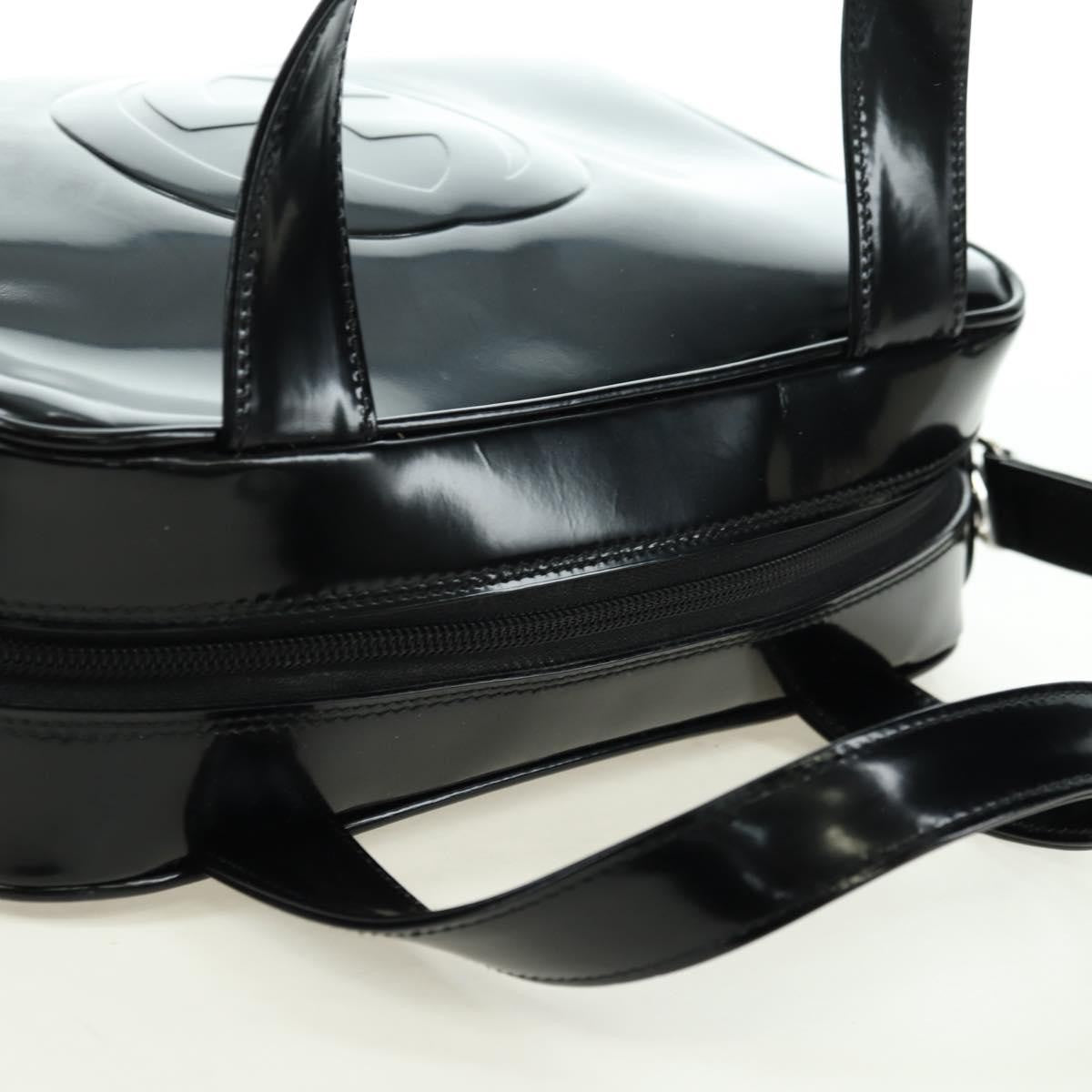 Gucci GUCCI Hand Bag Patent leather 2way Black Silver Authentic 176640