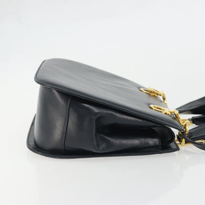 Salvatore Ferragamo Salvatore Ferragamo Gancini Hand Bag Leather 2way Navy Gold Authentic ARZ896