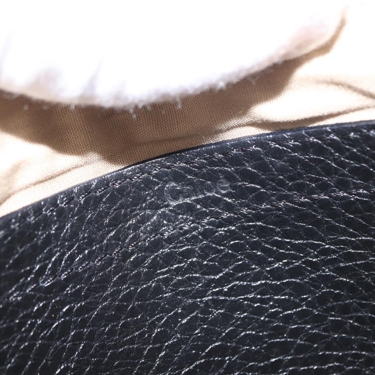 Chloé Chloé Chloe Lily Hand Bag Leather 2way Black Gold Authentic BA8650