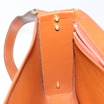 Dior Christian Dior Shoulder Bag Leather Brown Gold Authentic hk3117