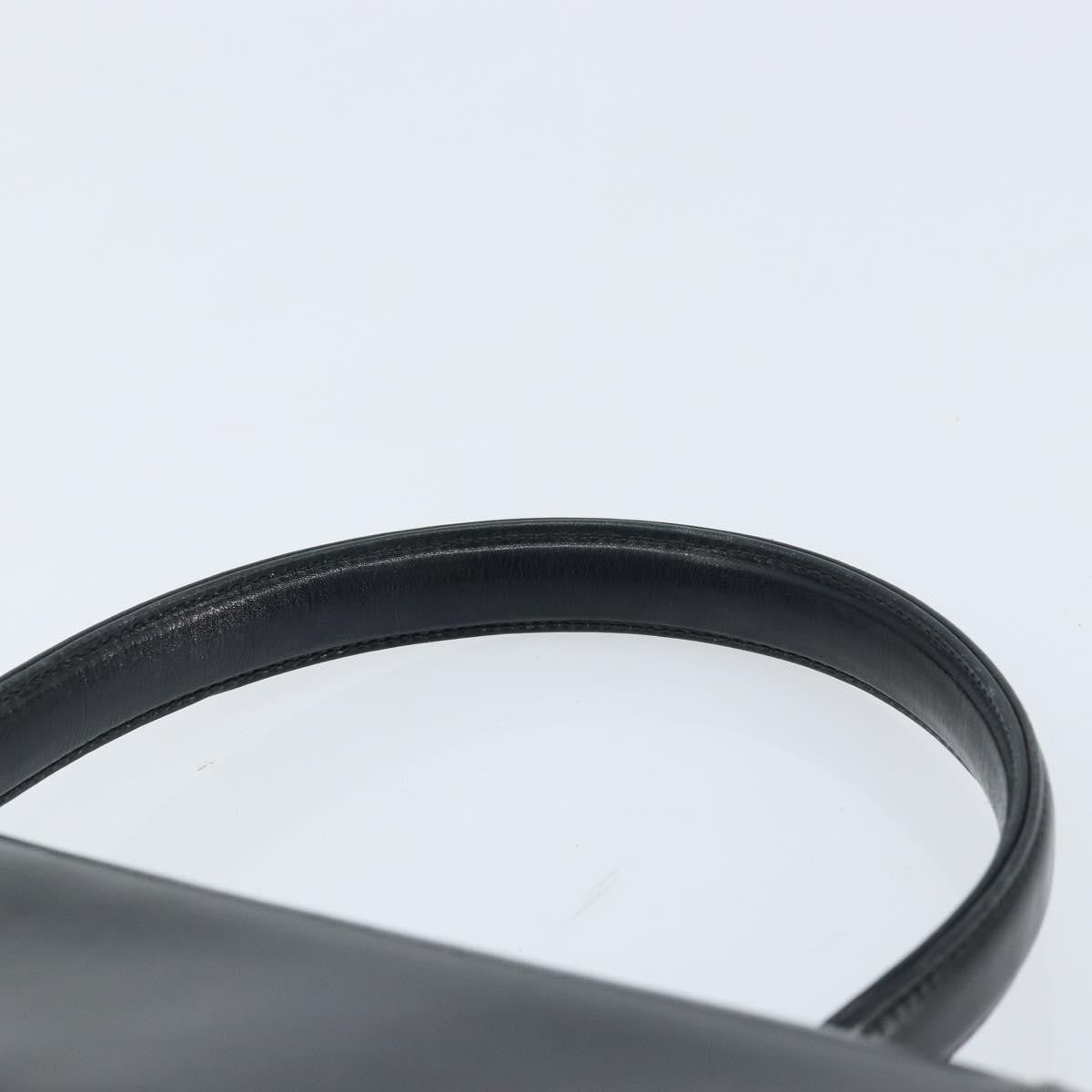 Gucci GUCCI Hand Bag Leather Black Gold Authentic ka2600
