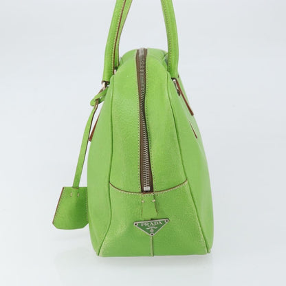 Prada PRADA Hand Bag Leather Silver Light green Authentic 172031