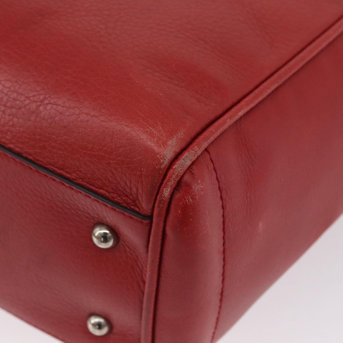Loewe LOEWE Heritage Tote Bag Leather Red Silver Authentic BSZ189