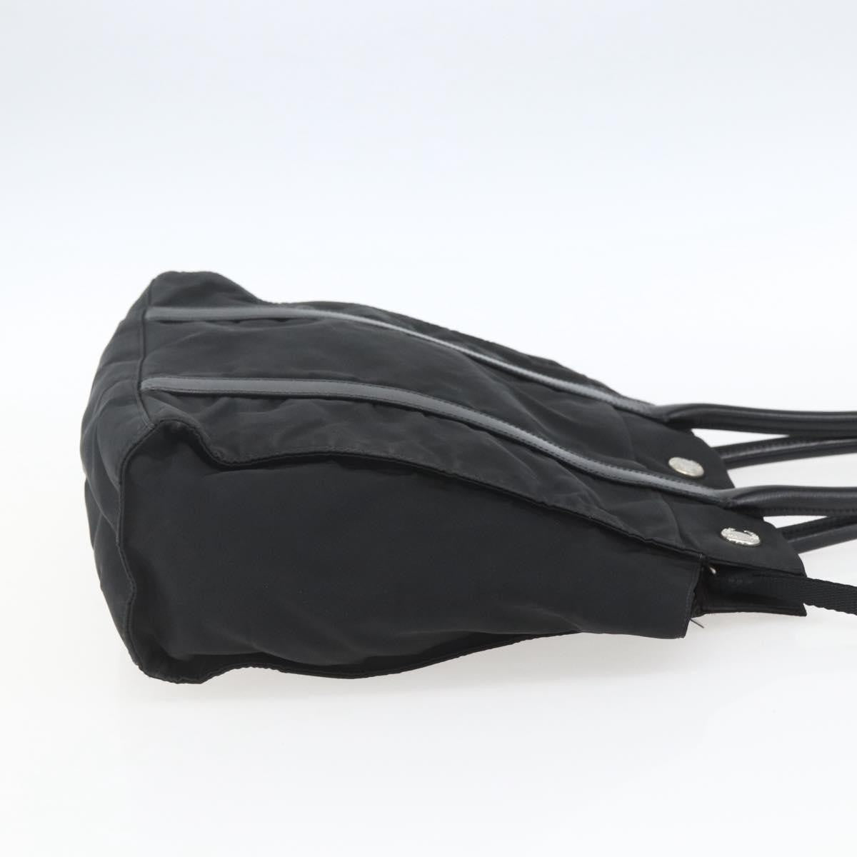 Prada PRADA Hand Bag Nylon Black Silver Authentic 153784