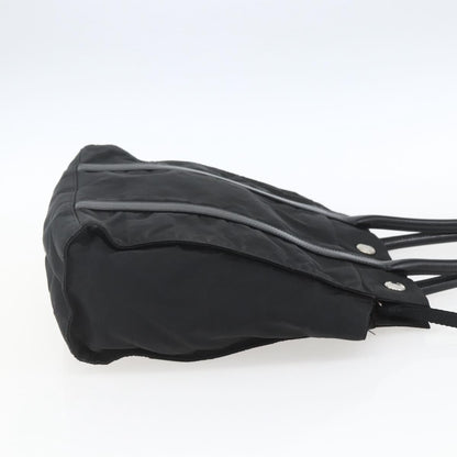 Prada PRADA Hand Bag Nylon Black Silver Authentic 153784