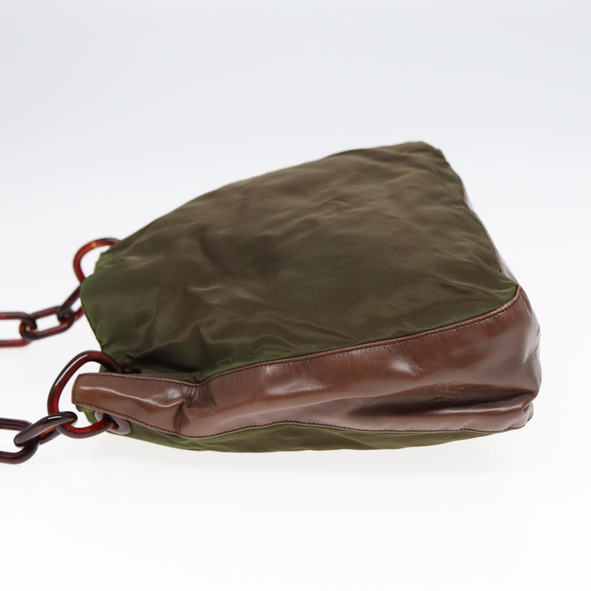 Prada PRADA Shoulder Bag Nylon Leather Green Authentic 89043