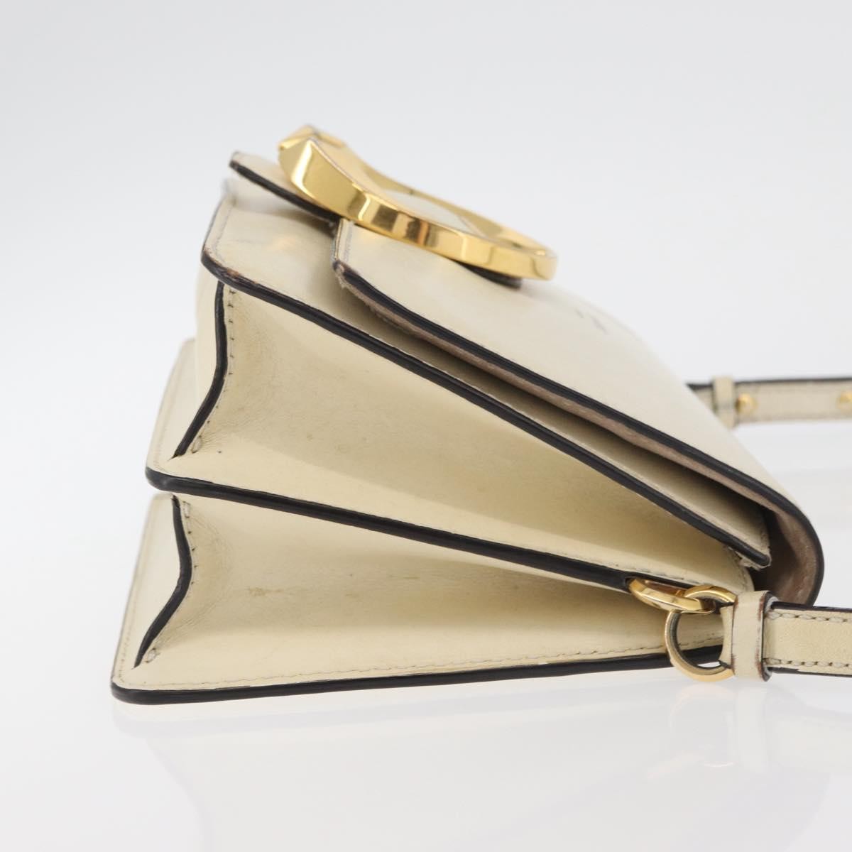 Jimmy Choo Jimmy Choo Shoulder Bag Leather White Gold Authentic BA12336