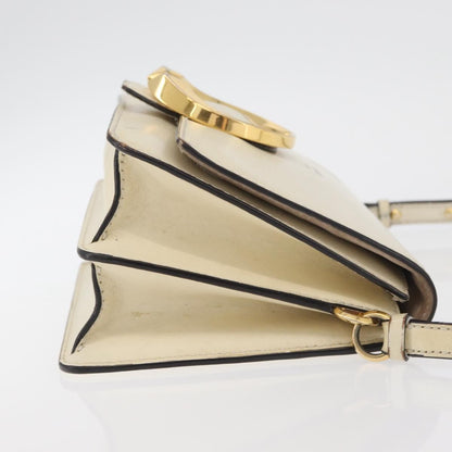 Jimmy Choo Jimmy Choo Shoulder Bag Leather White Gold Authentic BA12336