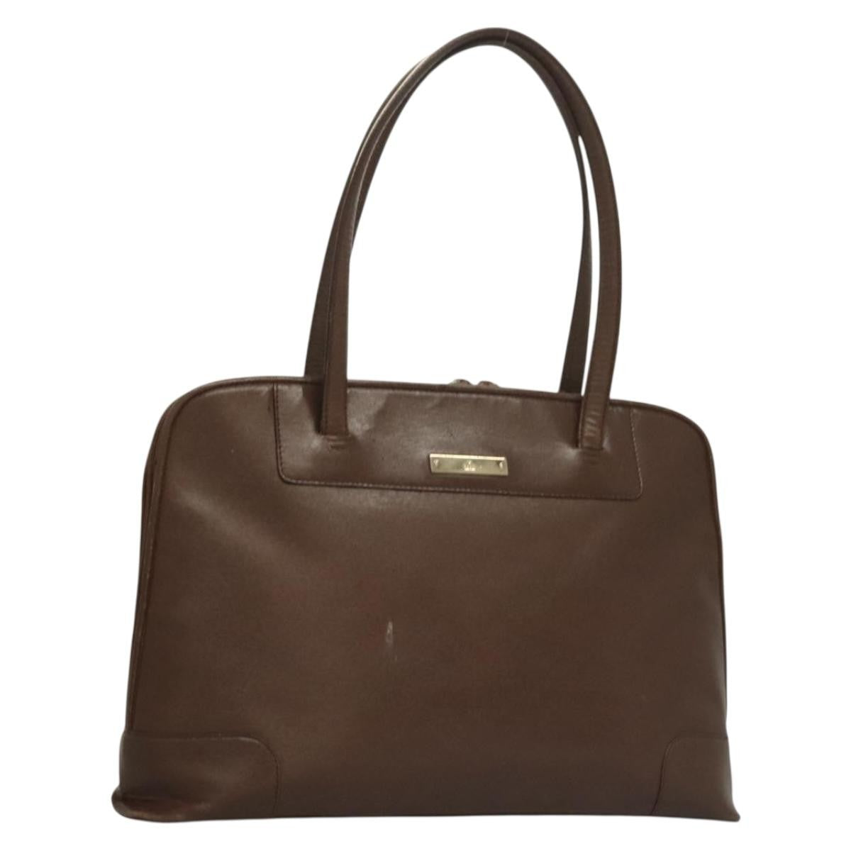 Gucci GUCCI Tote Bag Leather Brown Authentic 133332