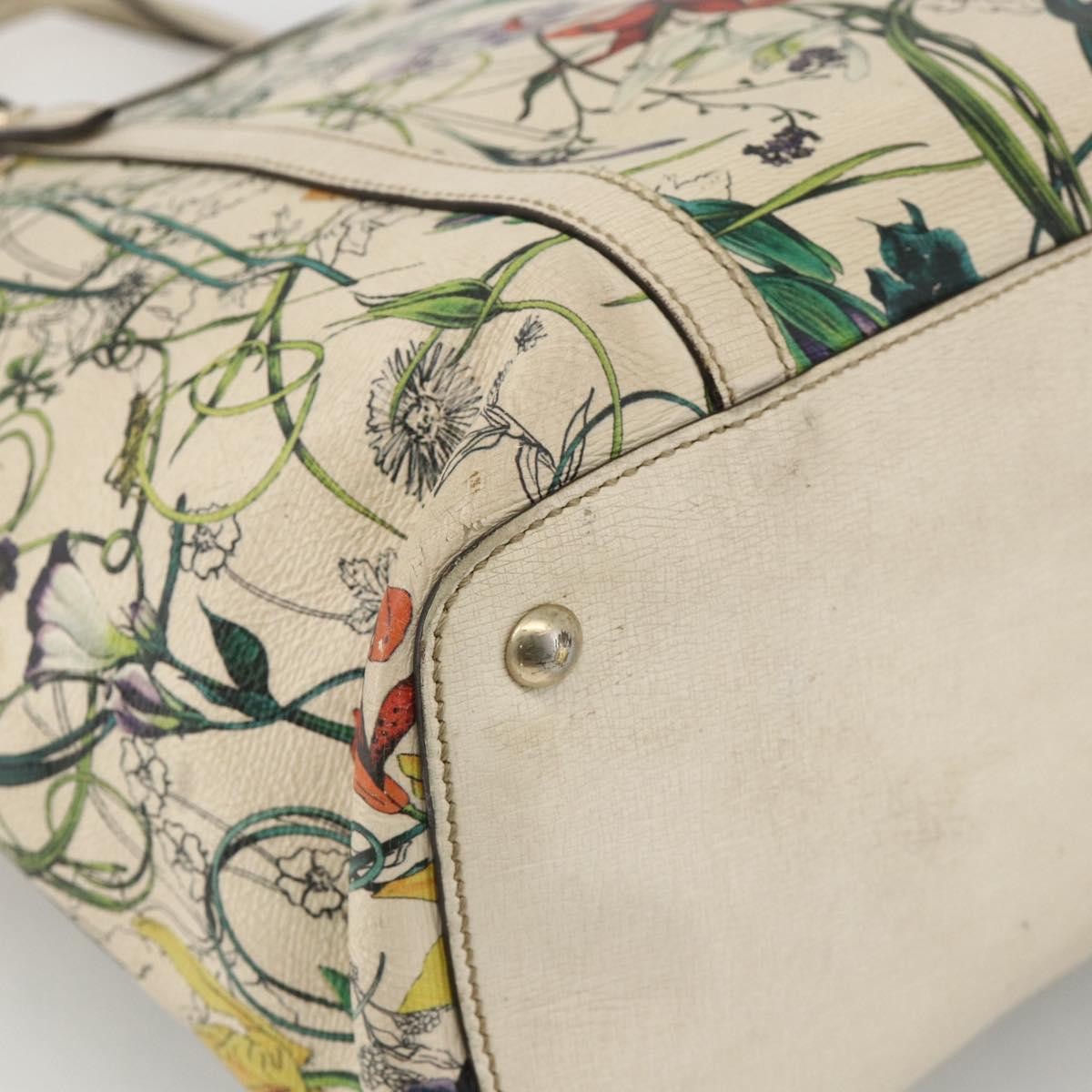 Gucci GUCCI Tote Bag PVC Ivory Gold 309613 Authentic ka3786