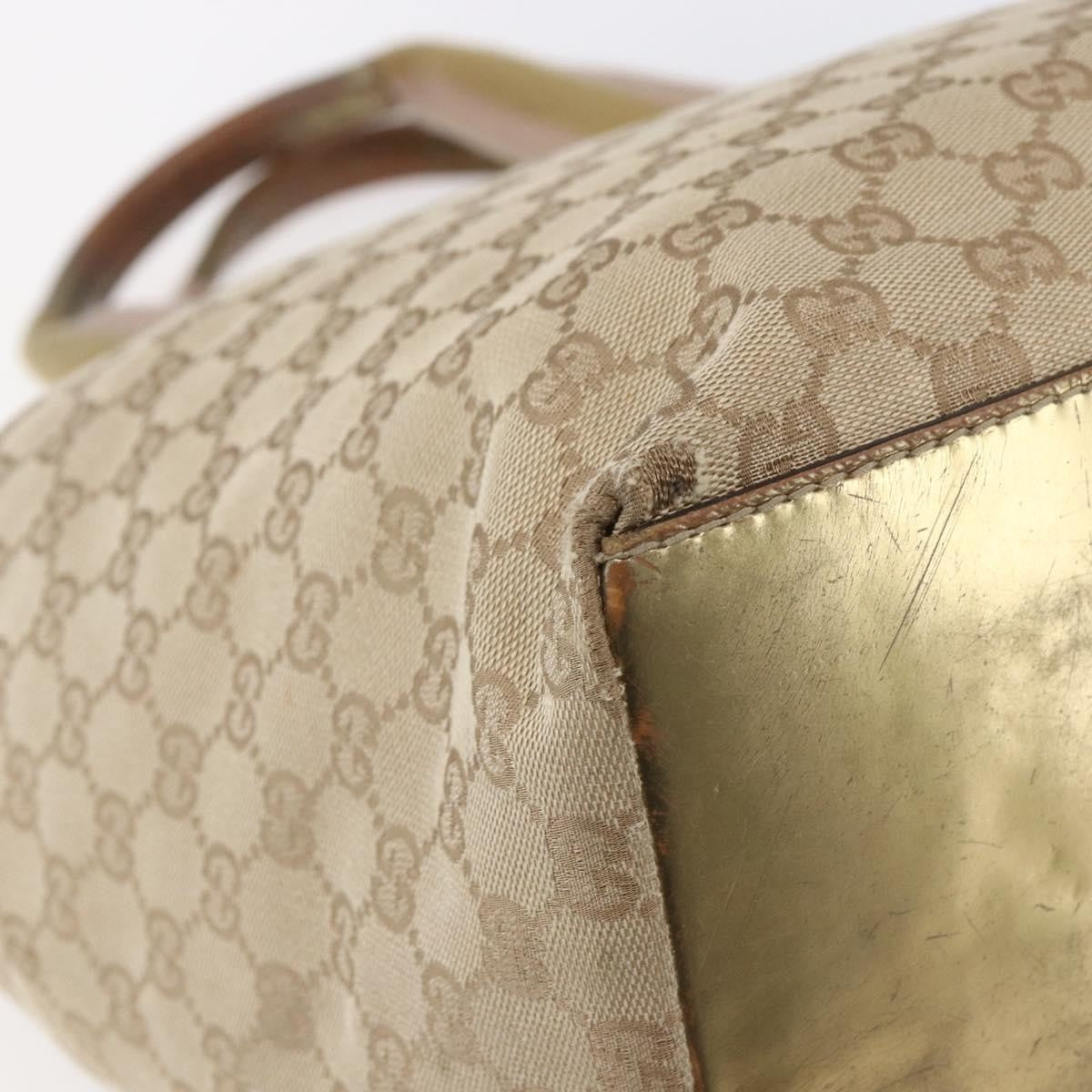 Gucci GUCCI GG Canvas Sherry Line Tote Bag Beige Pink 131231 Authentic 153359