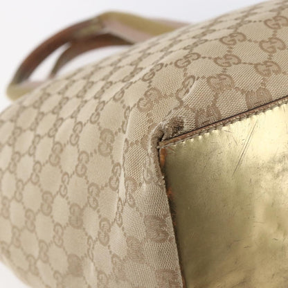 Gucci GUCCI GG Canvas Sherry Line Tote Bag Beige Pink 131231 Authentic 153359