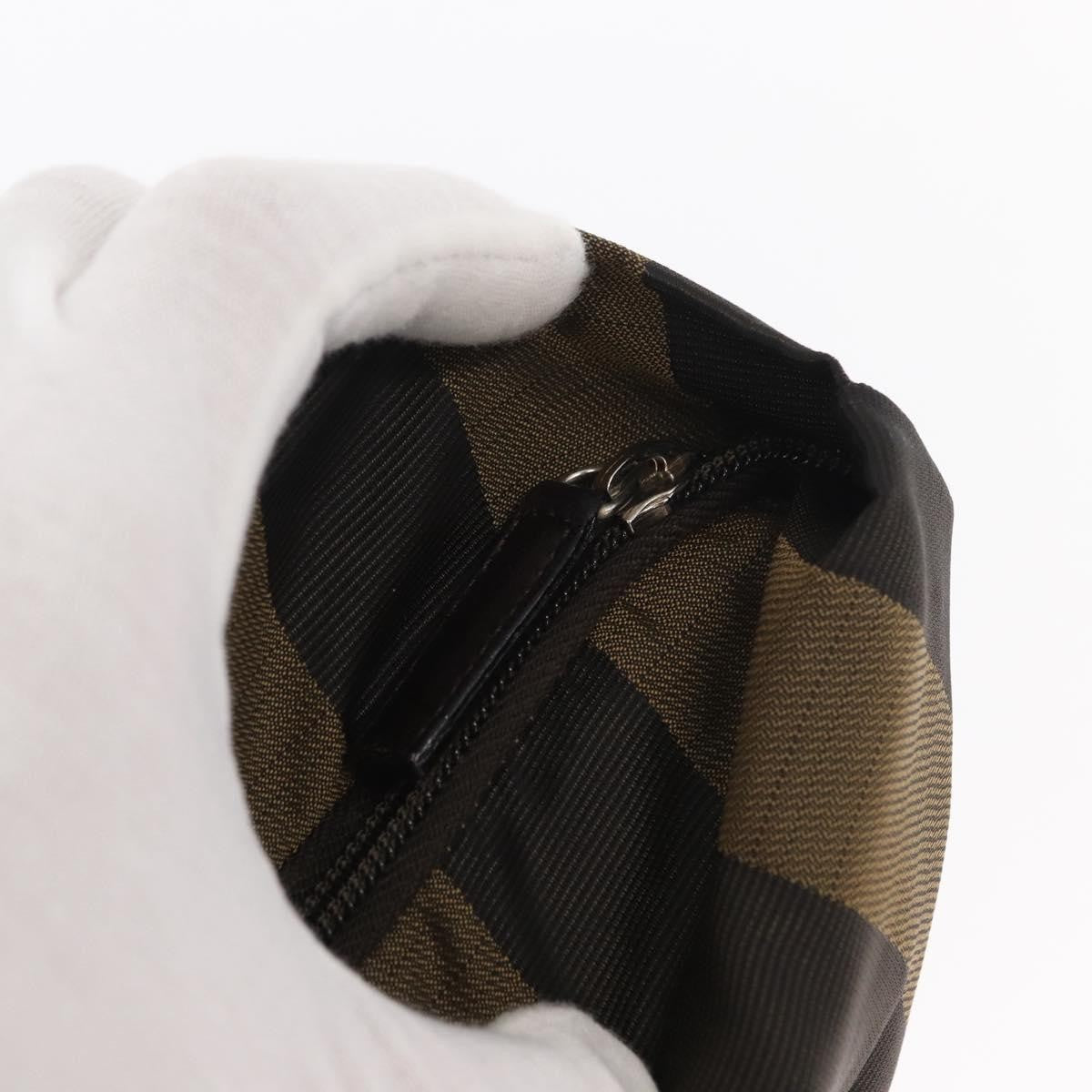 Fendi FENDI Pecan Canvas Hand Bag Black Brown Authentic ep11974